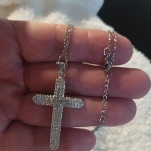 Elegant Silver Cross Necklace